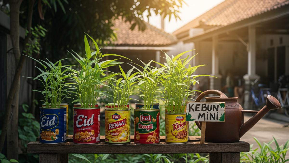 Trik Menanam Kangkung di Kaleng Bekas Lebaran, Hemat Tempat dan Mudah Dibuat