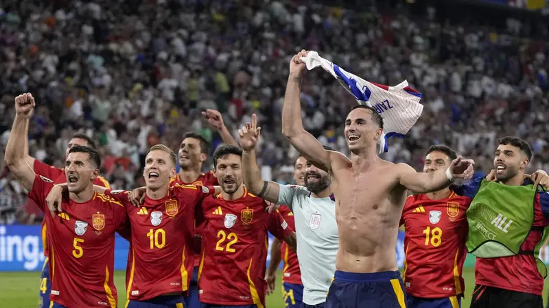 FOTO Spanyol Lolos ke Final Euro 2024