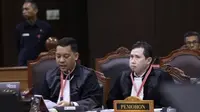 Tim hukum PPP dalam sidang panel 1 sengketa Pileg 2024, Gedung Mahkamah Konstitusi (MK) Jakarta, Selasa (30/4/2024). (Foto: Tim Humas MK)