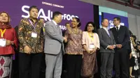 Acara pembukaan SIAL Interfood 2018 yang dibuka PLT Deputi Pengembangan Pemasaran I Kementerian Pariwisata, Ni Wayan Giri (di tengah). (Liputan6.com/Dinny Mutiah)