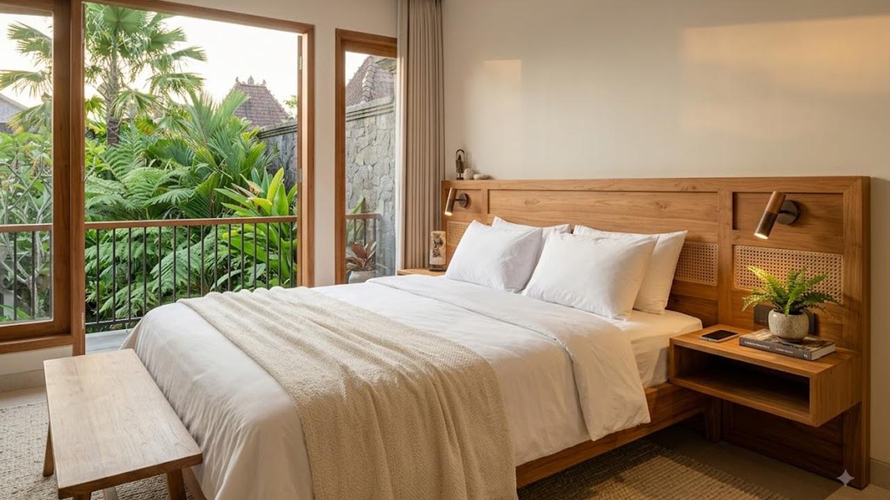Meja Samping Terintegrasi dengan Headboard