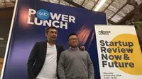 CMO GDP Venture Danny Wirianto (kiri) dan CEO Daily Social Rama Mamuaya (kanan) dalam acara Startup Report 2017. Liputan6.com/Jeko Iqbal Reza