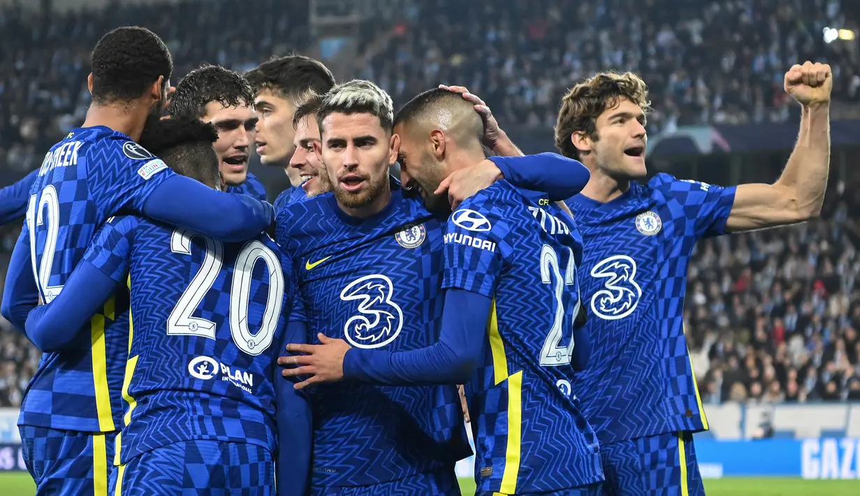 Juara bertahan Chelsea tercatat telah tampil sebanyak 10 kali di babak 16 besar Liga Champions. The Blues juga berhasil mencetak 38 gol sejauh ini. Jumlah tersebut masih bisa bertambah saat menjamu Lille pada 23 Februari 2022 nanti. (AFP/Jonathan Nackstrand)