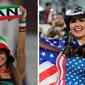 Pesona Fans Cantik Amerika dan Iran di Piala Dunia 2022 (AP Photo)