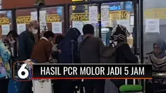 Sejumlah calon penumpang penerbangan domestik keluhkan lamanya hasil tes PCR cepat di Bandara Soekarno Hatta, dari yang seharusnya keluar dalam 3 jam malah molor menjadi 5 jam.