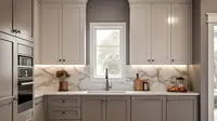 Kombinasi Warna Cat Dapur dengan Lemari Putih  (Ilustrasi Meta AI)