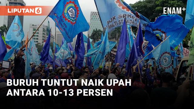 Tolak BBM Naik, Serikat Buruh Demo di Balai Kota DKI Jakarta