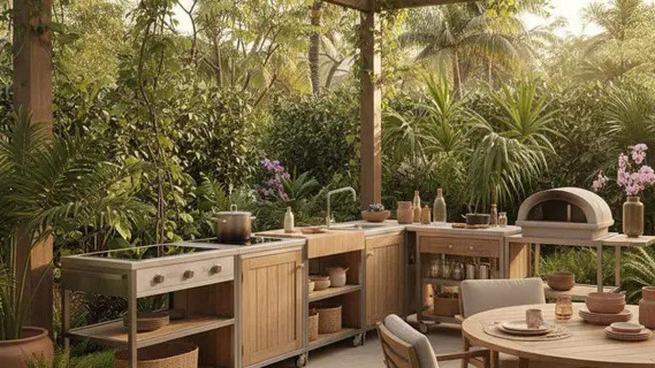 9 Dapur Outdoor yang Sederhana namun Elegan, Cocok untuk Rumah di Daerah Panas
