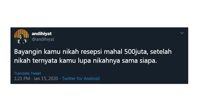 Cuitan Kocak Saat Bayangin ‘Nikah 500 Juta’ Ini Sukses Bikin Cengar Cengir