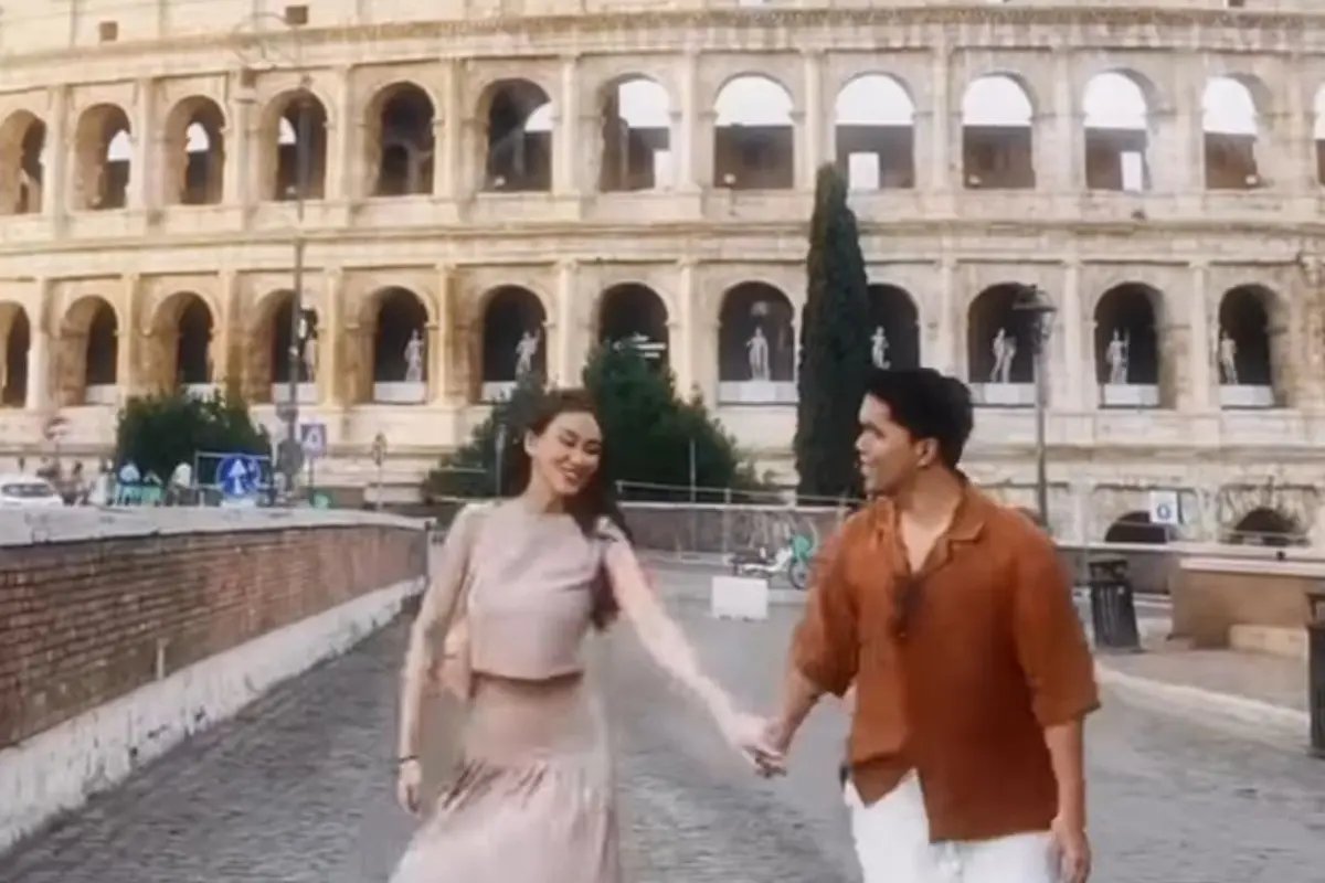 Aaliyah Massaid dan Thariq Halilintar saat bulan madu di Roma, Italia. (Dok: IG @thariqhalilintar https://www.instagram.com/thariqhalilintar/)