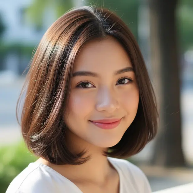 Rambut Pendek Sebahu Tanpa Poni