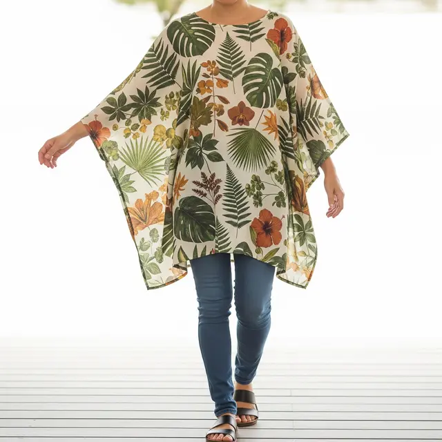 Model Tunik dari Kain Batik Ecoprint