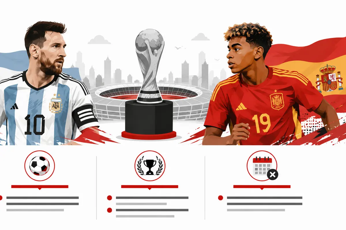 Infografis Spanyol vs Argentina, Final Bersejarah Piala Dunia 2026.