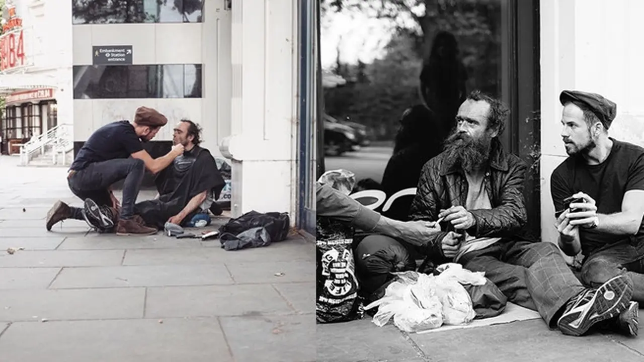 Joshua Coombes - jasa cukur gratis untuk gelandangan