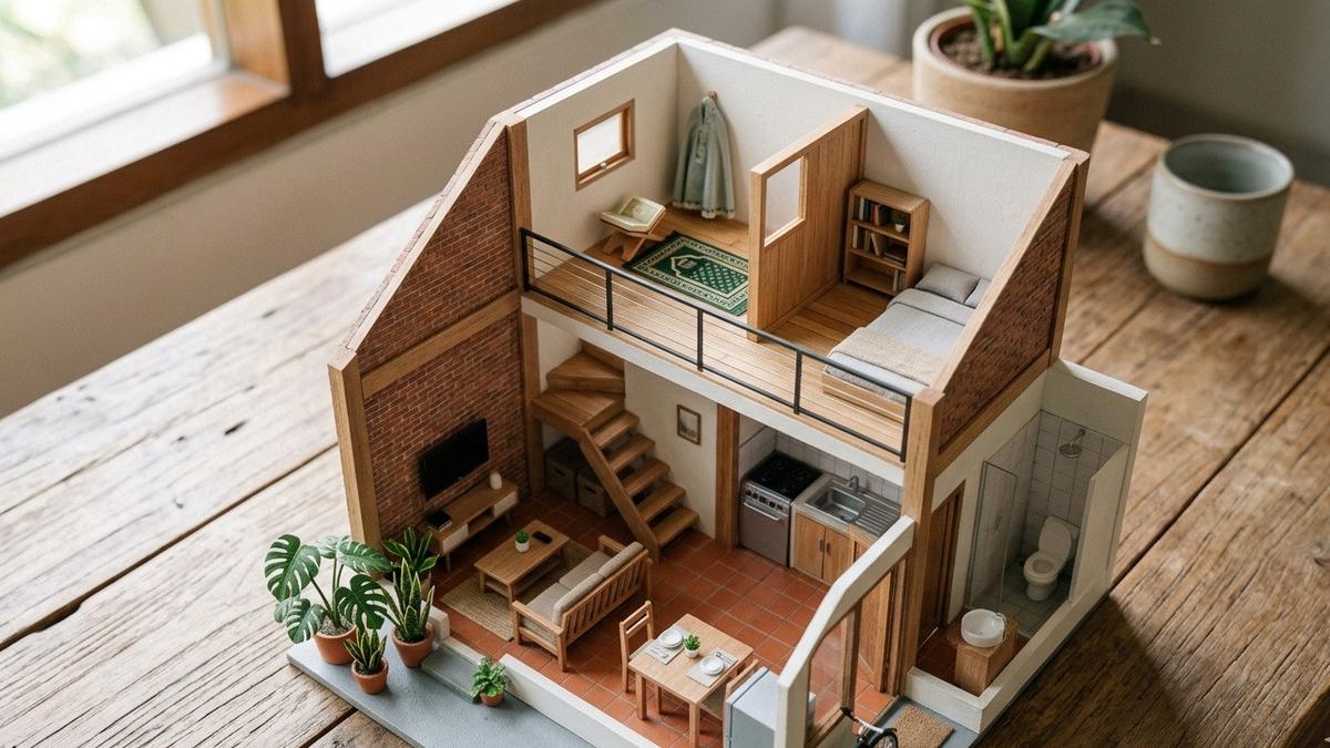 9 Denah Rumah Kecil Ada Mushola Mungil di Dalam, Ibadah Lebih Khusyuk