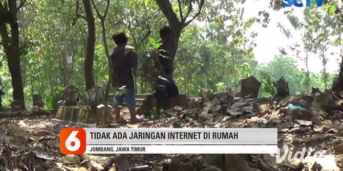 VIDEO: Siswa SDN Jombang Belajar Daring di Area Pemakaman