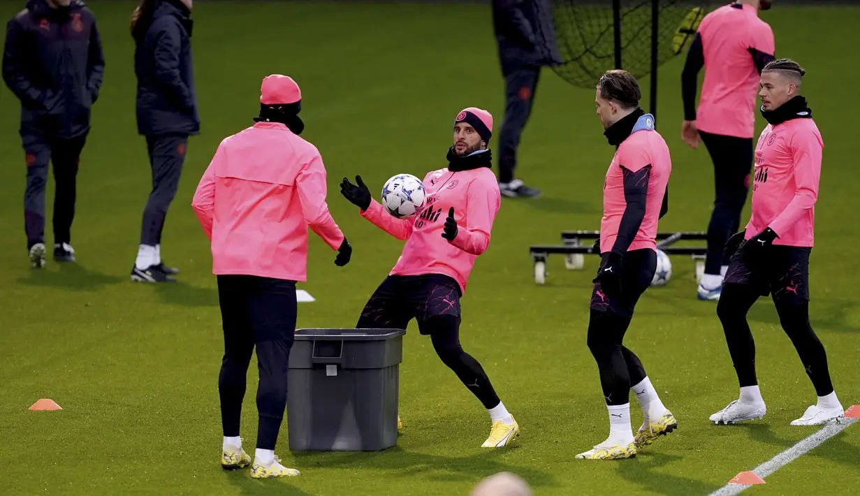 Meski sudah sama-sama lolos, duel Man City kontra Leipzig di Etihad Stadium nanti masih tetap penting. (Martin Rickett/PA via AP)