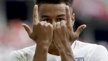 Gelandang Timnas Inggris, Jesse Lingard, merayakan gol ke gawang Panama pada laga Grup G Piala Dunia 2018 di Nizhny Novgorod Stadium, Minggu (24/6/2018). (AP Photo/Matthias Schrader)