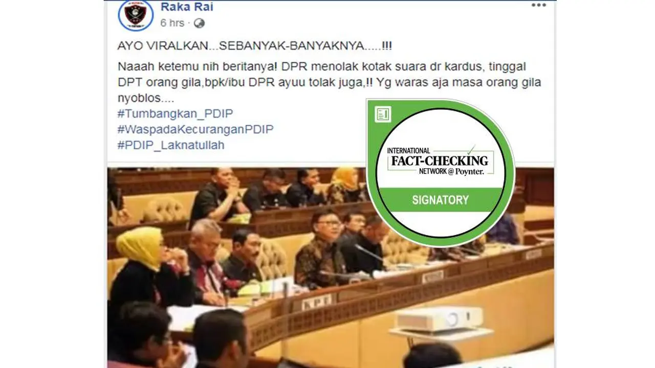 [Cek Fakta] Hoaks DPR Tolak Usulan Kotak Suara Kardus