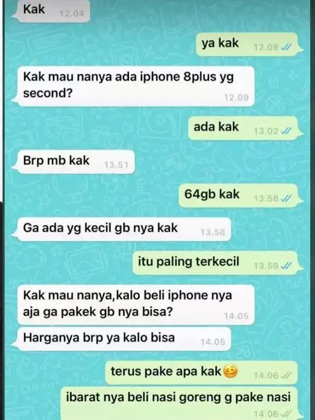 Enggak Jelas, Ini 8 Chat Absurd Orang Tanya Harga Ini Malah Bikin Kesal
