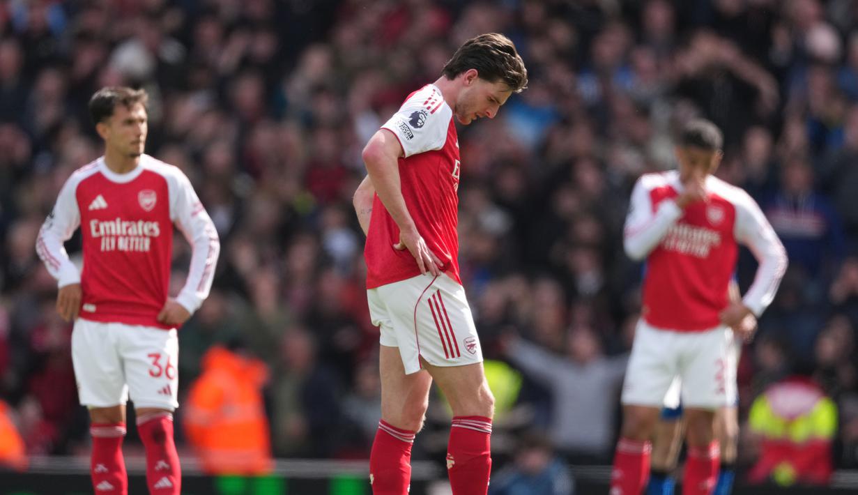The Gunners kalah dengan skor 1-2 di kandangnya sendiri, Emirates Stadium, London, Inggris. (AP Photo/ Dave Shopland)