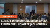 Polemik kebijakan cleansing alias pemecatan sepihak guru honorer di Jakarta masih terus bergulir. Komisi E DPRD mendorong Pemprov Jakarta untuk merekrut ribuan guru honorer sebagai guru kontrak kerja individu di tengah masalah anggaran.