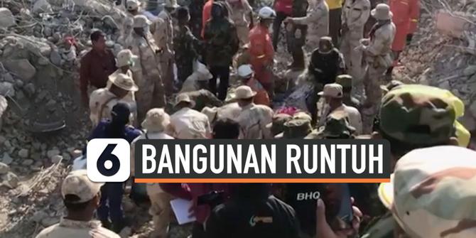 VIDEO: Bangunan 7 Lantai di Kamboja Runtuh, 36 Tewas