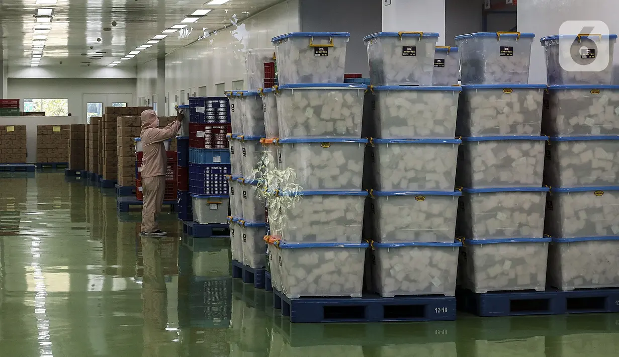 Aktivitas pekerja di pabrik produksi obat Kimia Farma di Banjaran, Bandung, Jawa Barat, Kamis (29/7/2021). Menurut Wakil Ketua DPR RI Sufmi Dasco Ahmad, Kimia Farma telah memproduksi obat COVID-19 Favipiravir berkapasitas produksi 2 juta tablet per hari. (Liputan6.com/Johan Tallo)