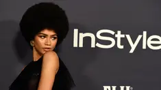 Aktris Zendaya menghadiri acara tahunan InStyle Awardske-3  di Los Angeles, California, Senin (23/10). Pemain film Spiderman: Homecoming itu menjadi perhatian banyak orang lantaran tampil dengan rambut berbeda. (Chris Pizzello/Invision/AP)