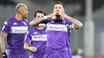 Fiorentina sukses meraih kemenangan besar di Liga Italia saat menjamu Genoa pada giornata ke-21. Laga diwarnai dengan hujan enam gol tanpa balas dari La Viola. (La Presse via AP/Tano Pecoraro)