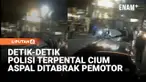 Seorang anggota polisi ditabrak pengendara sepeda motor yang berusaha menghindari razia keamanan dan ketertiban masyarakat (Kamtibmas) di Jalan Hasanuddin, tepat di depan Markas Polsek Ujung Pandang, Kota Makassar, Sulawesi Selatan pada Sabtu (23/5/2...