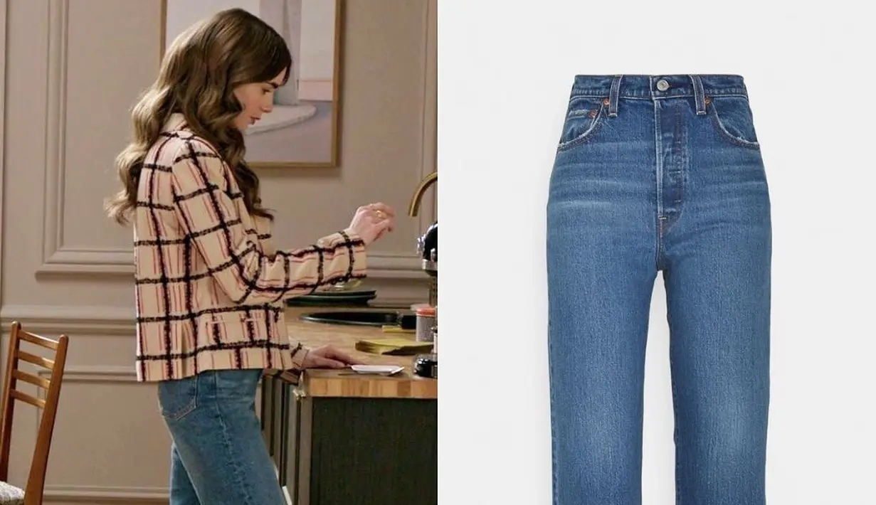 Emily tampil mengenakan jeans longgar dan blazer ke kantor, tampilan yang memadukan antara profesionalisme dan kenyamanan. Foto: Instagram.