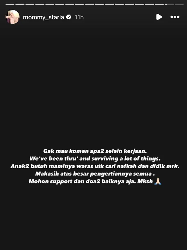 Unggahan Inara Rusli. (Foto: Dok. Instagram @mommy_starla)