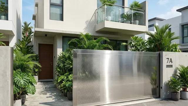 Pagar Geser Stainless Steel Minimalis