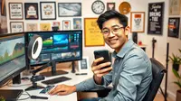 tips menjadi content creator ©Ilustrasi dibuat AI