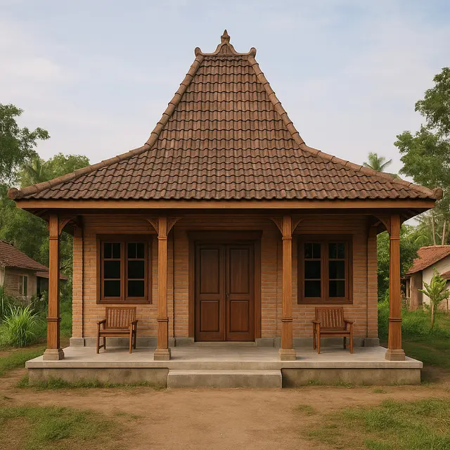 Rumah 6x9 di Desa dengan Atap Joglo (Foto: ChatGPT)