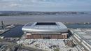 Foto udara suasana Stadion Hill Dickinson menjelang laga Liga Inggris antara Everton melawan Brighton pada Minggu (24/08/2025) waktu setempat. (AP Photo/Jon Super)