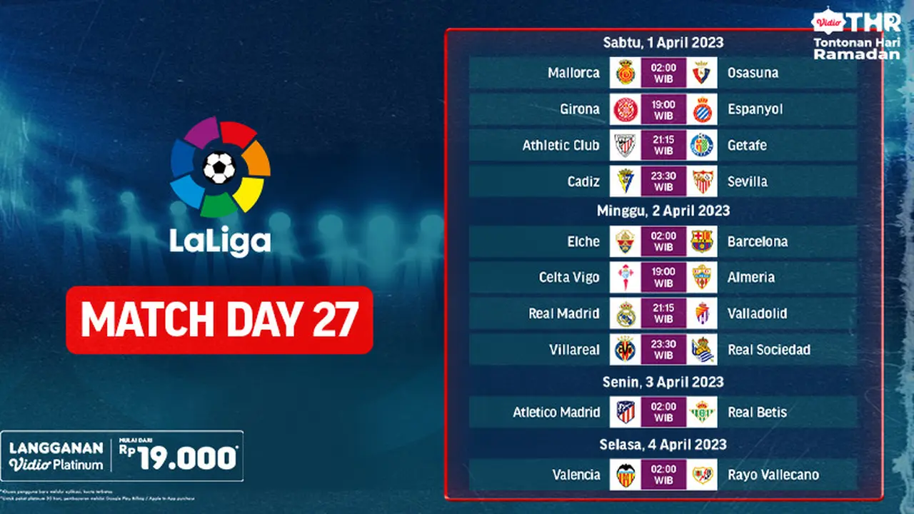 Jadwal Pertandingan La Liga Spanyol Week 27 Live Vidio, 1 sampai 4 April: Mallorca Vs Osasuna