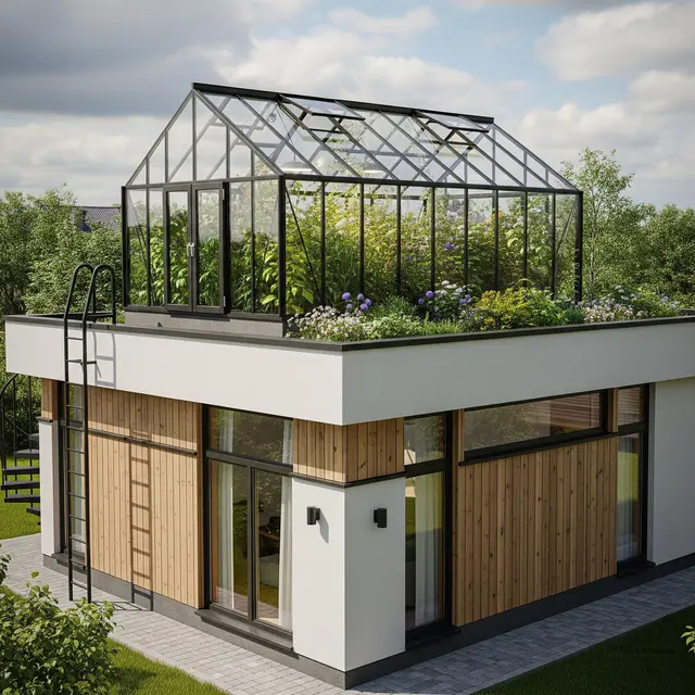 Contoh Rumah 1 Lantai Atap Dak untuk Kebun Mini