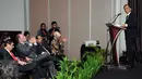 Ketua Komnas HAM Nur Kholis memberi sambutan pada seminar Pelaksanaan Pencegahan Penyiksaan Melalui Mekanisme Pencegahan Nasional, Jakarta, Rabu (24/6). 5 lembaga juga menandatangani nota kesepahaman antikekerasan pada tahanan (Liputan6.com/Helmi Afandi)