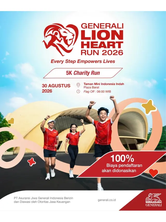 Bukan Sekadar Lari, 5K Charity Run Generali Lion Heart Run 2026 Ajak Hidup Sehat Sekaligus Berbagi