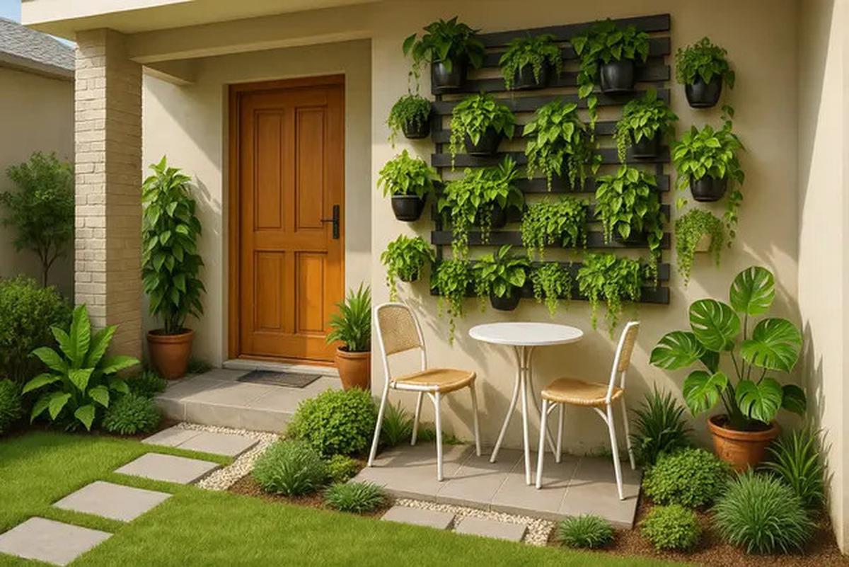 7 Inspirasi Teras Rumah Kecil dengan Taman Mini yang Cantik, Bikin Hunian Makin Sejuk dan Estetik