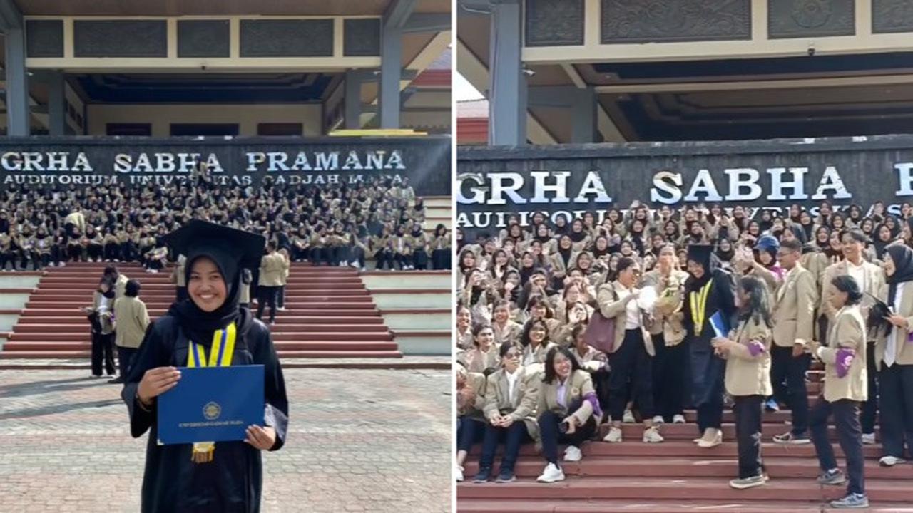 Niat Foto di Depan Gedung Kampus, Wisudawati Ini Kaget Dapat Ucapan Selamat dari Maba Seangkatan