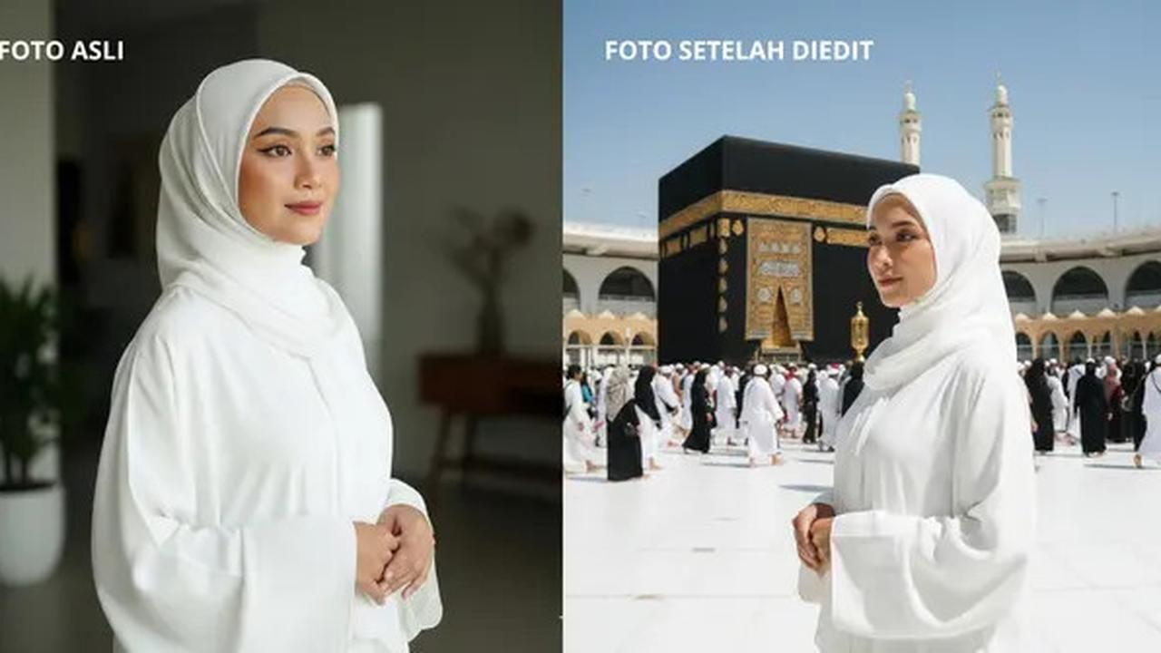8 Salinan Text Prompt AI Gemini Edit Foto Depan Ka'bah, Bisa Jadi Doa dan Motivasi