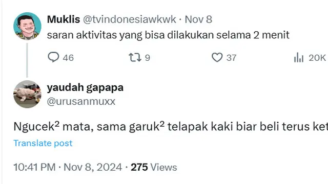 6 Saran Netizen Aktivitas yang Bisa Dilakukan 2 Menit Ini Bikin Tepuk Jidat