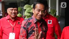 Presiden Joko Widodo atau Jokowi menghadiri (Rakernas) III di Sekolah Partai PDIP, Jakarta, Selasa (6/6/2023). Rakernas III PDIP dengan tema “Fakir Miskin dan Anak Telantar Dipelihara oleh Negara” akan juga membahas pemenangan Pemilu 2024 serta mendengar arahan khusus dari Presiden Jokowi. (Liputan6.com/Herman Zakharia)