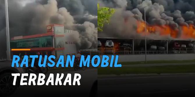 VIDEO: Viral Ratusan Mobil Terbakar di Sebuah Gedung