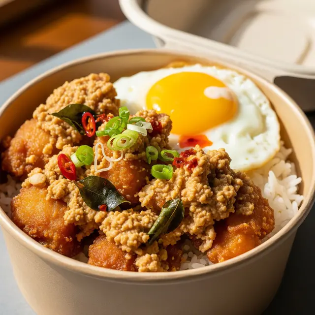Rice Bowl Salted Egg Chicken (Gemini AI)
