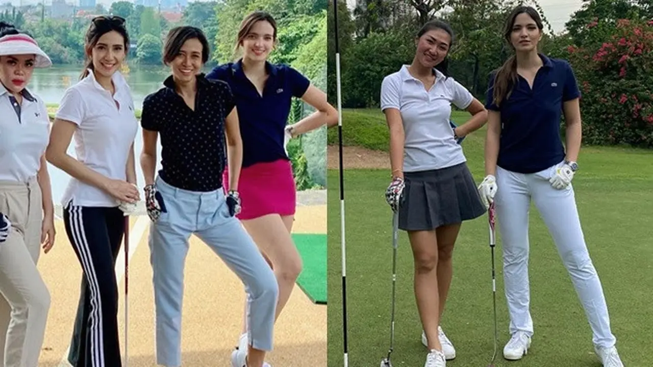 6 Gaya Nia Ramadhani Saat Main Golf Bareng Sahabat, Tetap Stylish