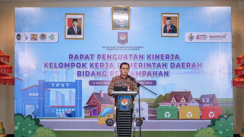 Direktorat Jenderal (Ditjen) Bina Pembangunan Daerah (Bangda) Kementerian Dalam Negeri (Kemendagri) menggelar Rapat Penguatan Kinerja Kelompok Kerja (Pokja) Pemerintah Daerah Bidang Persampahan pada Selasa, 3 hingga 6 September 2024 di Denpasar Bali.